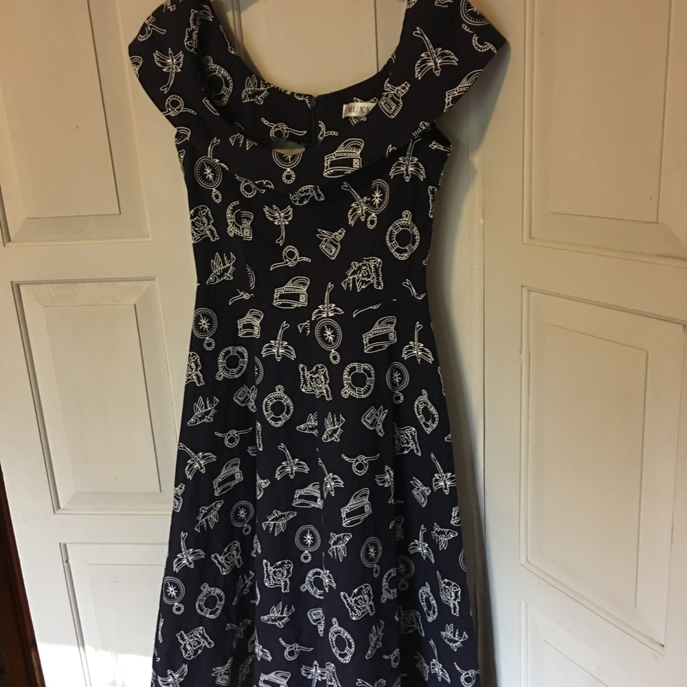 MUXXN Blue & White Nautical Dress - Picture 7 of 8